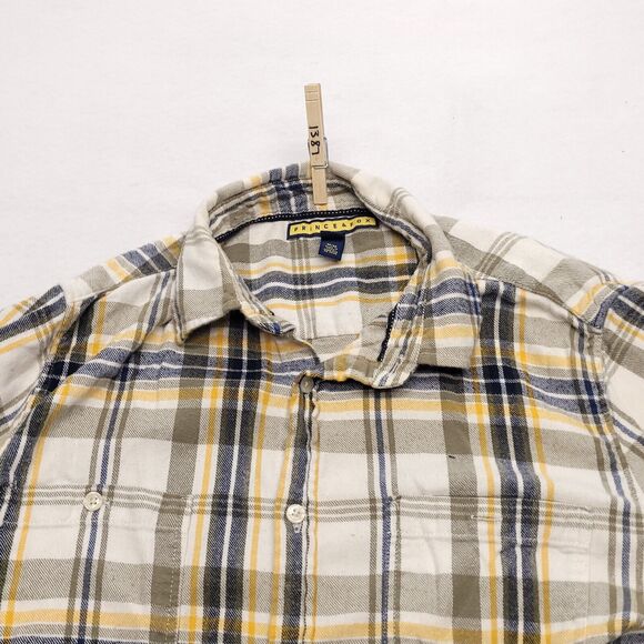 Prince & Fox Casual Button Up Long Sleeve Shirt Adult Mens Size Medium M White - Picture 1 of 10